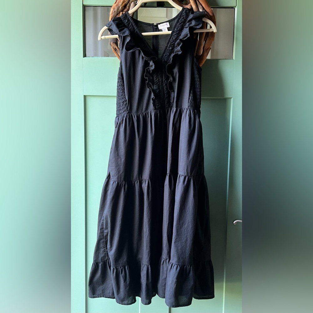 J Crew Ruffle V-neck Smocked Midi 4P